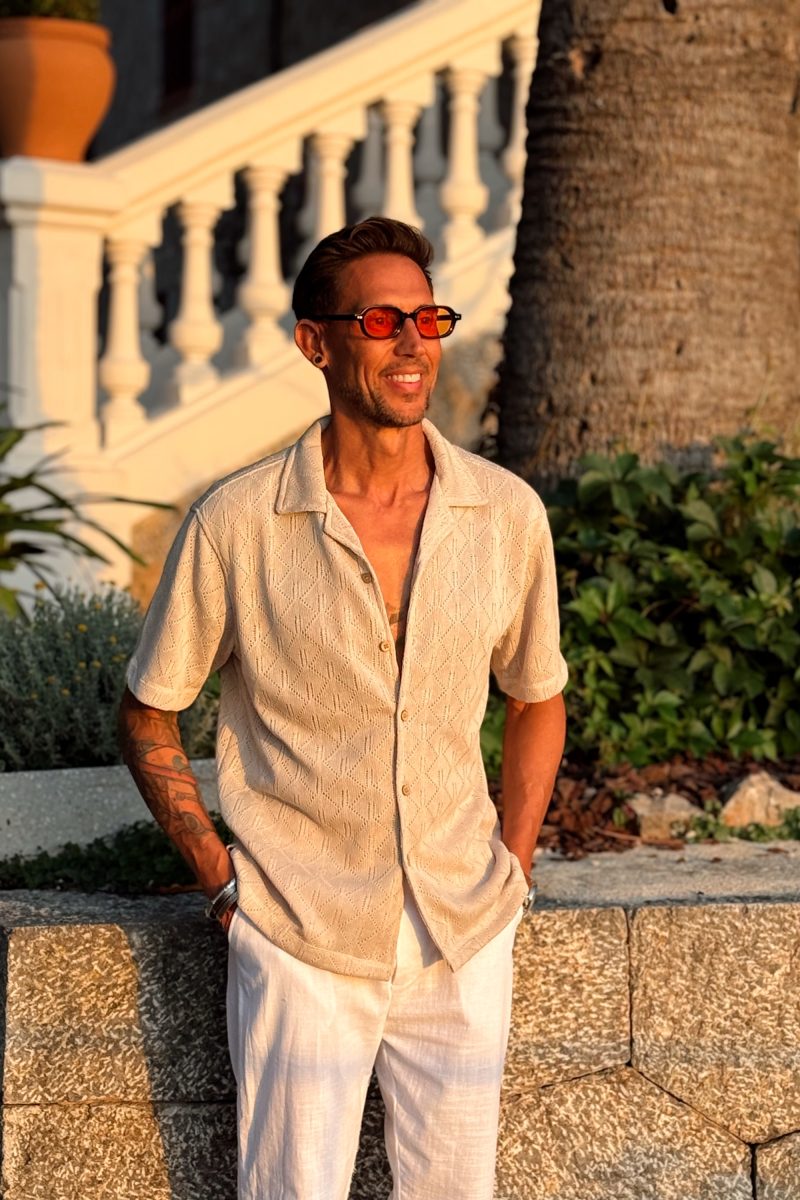 Camisa Beige Caños