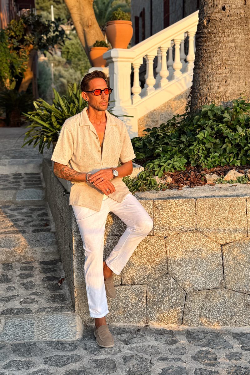 Camisa Beige Caños