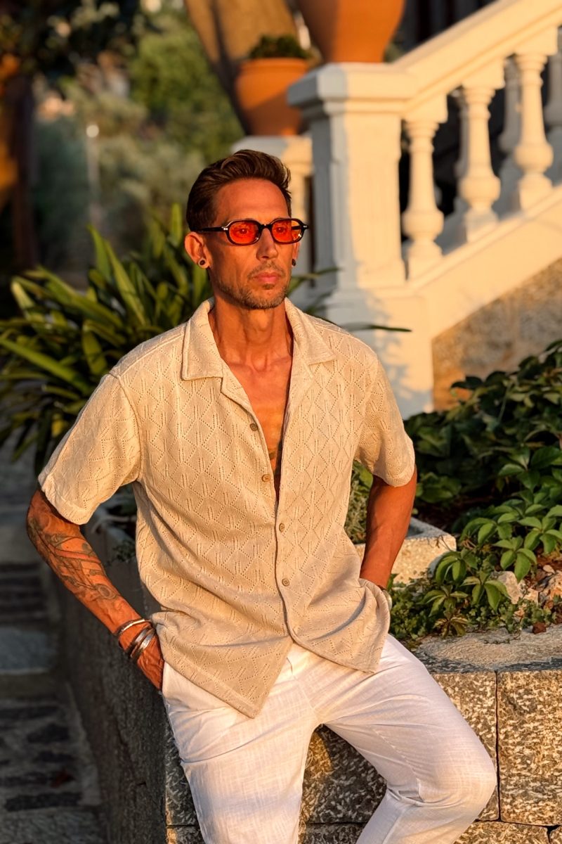 Camisa Beige Caños