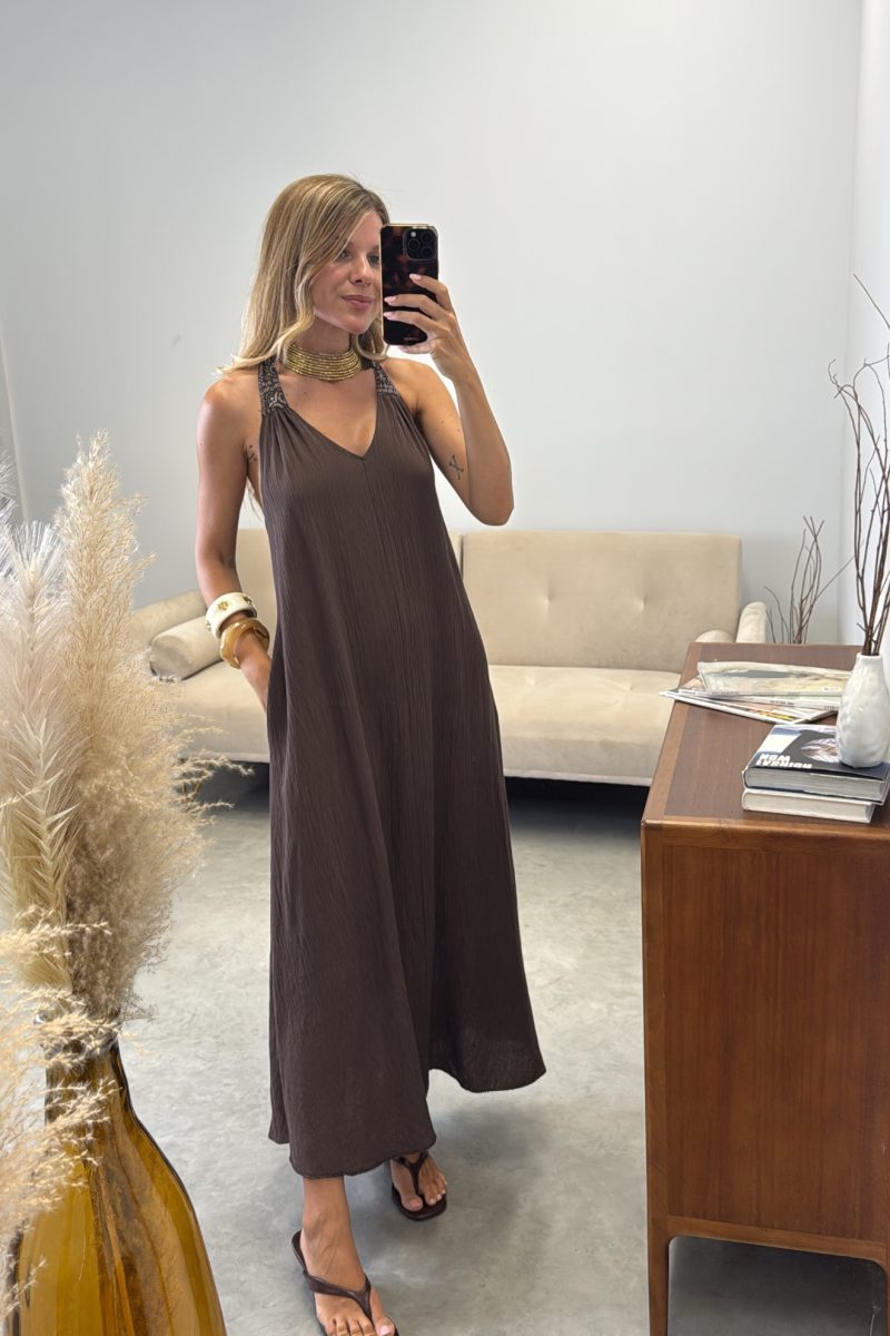 Vestido Marron Bambula