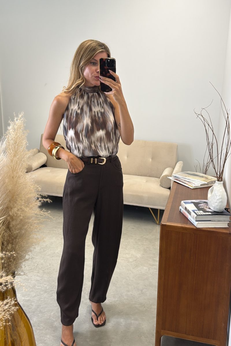 Blusa Marron Tie Dye
