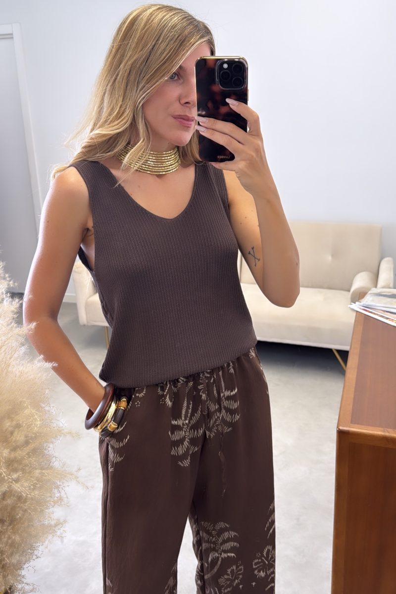 Top Marron Punto