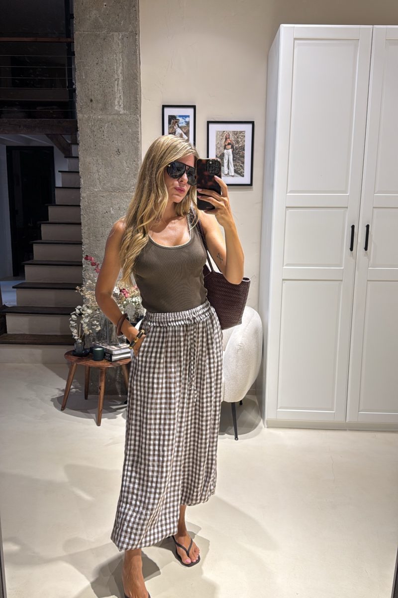 Pantalon Marron Vichy
