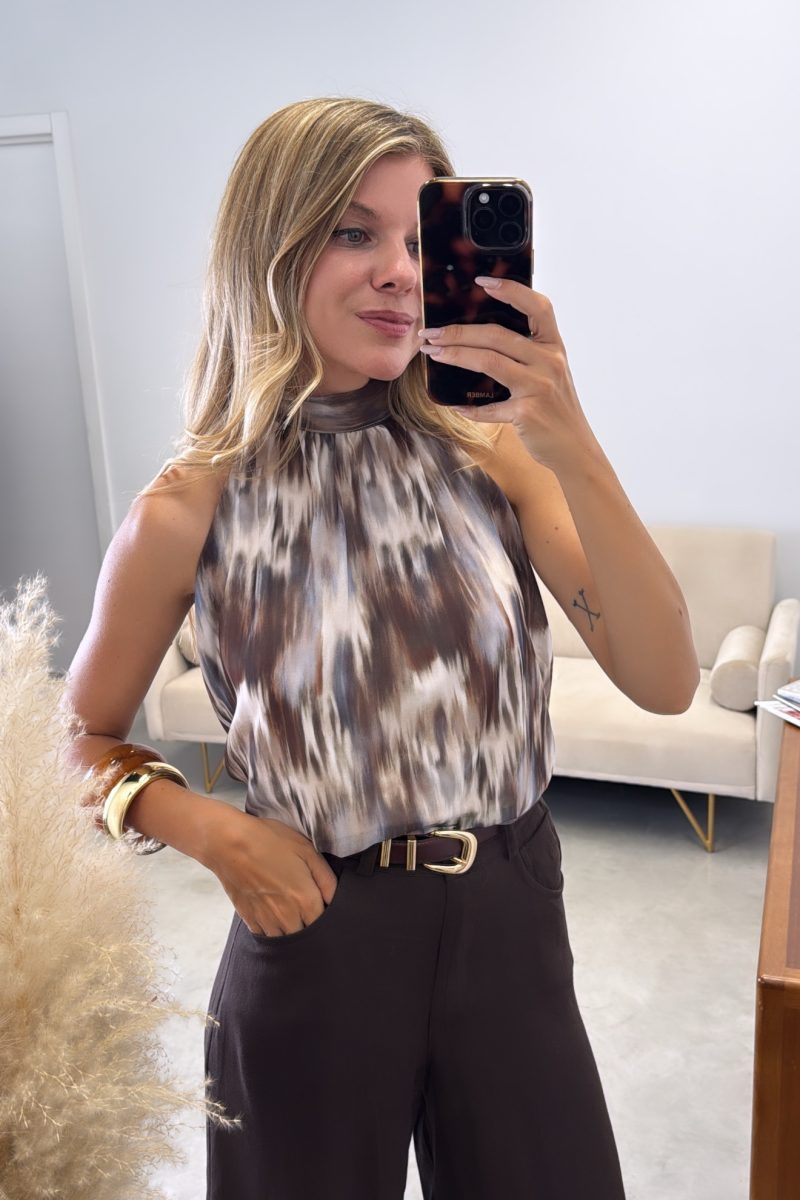 Blusa Marron Tie Dye