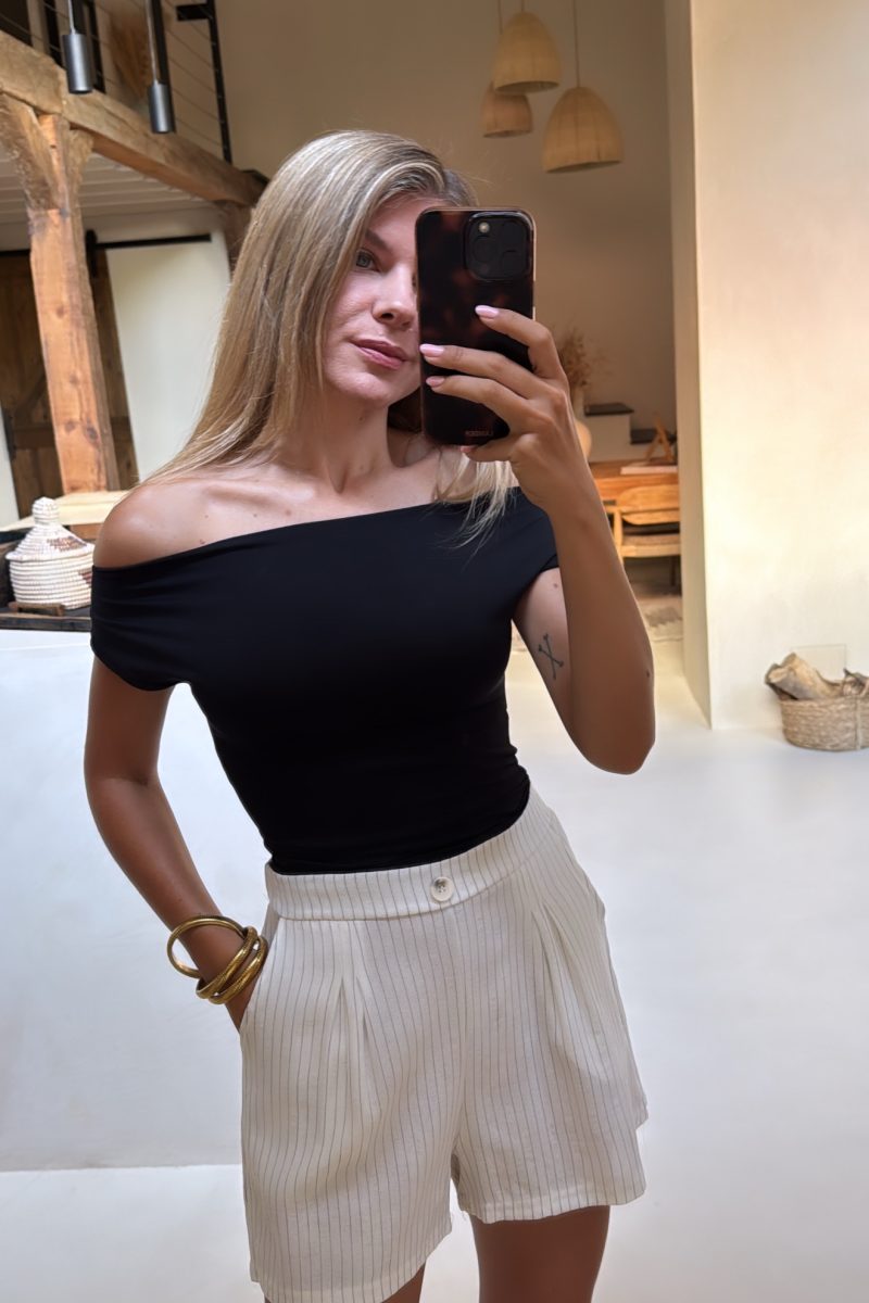 Camiseta Negra Bardot