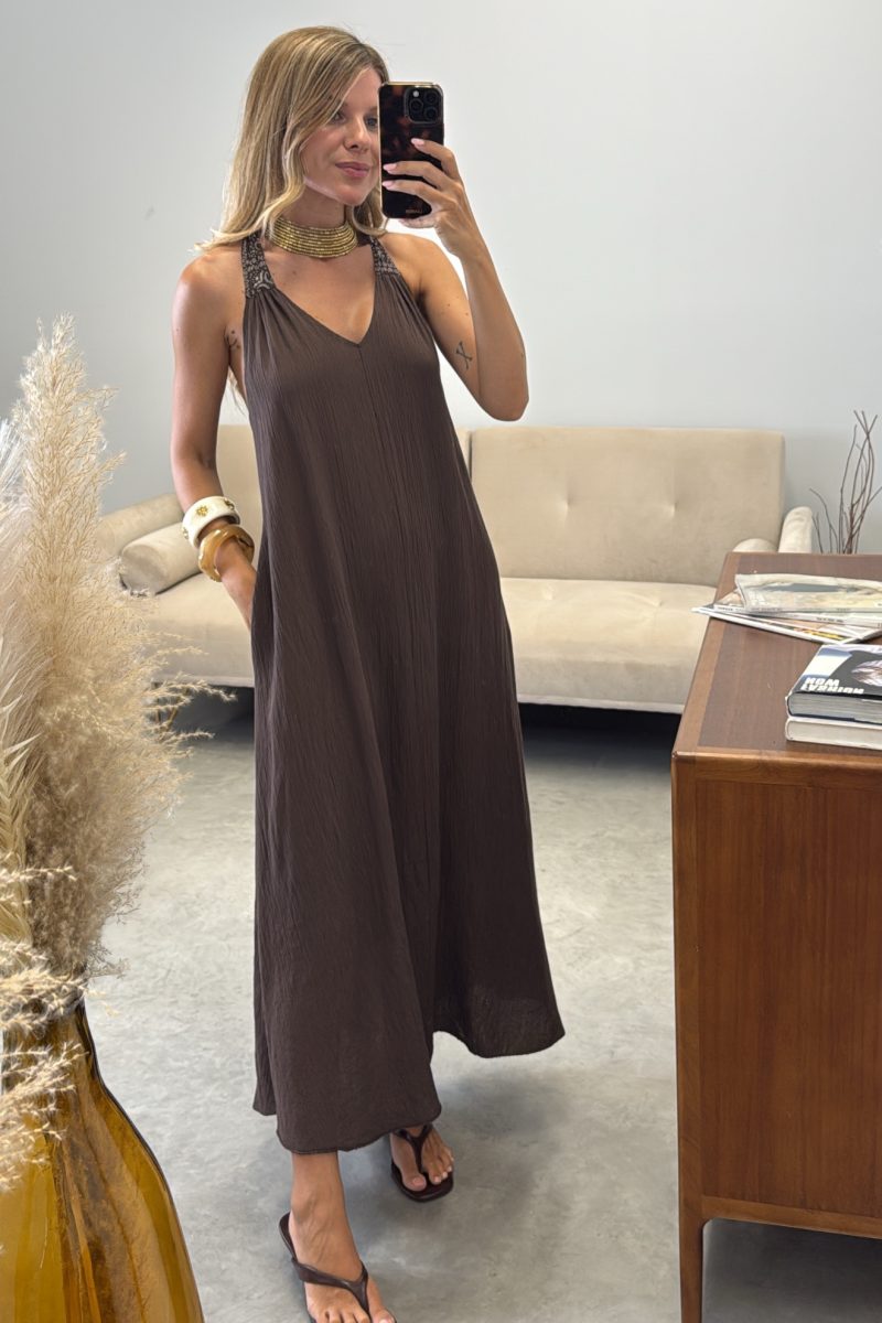 Vestido Marron Bambula