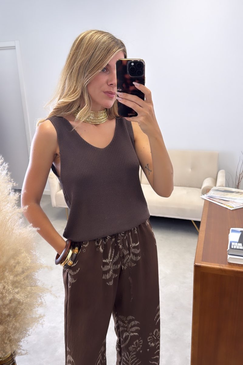 Top Marron Punto