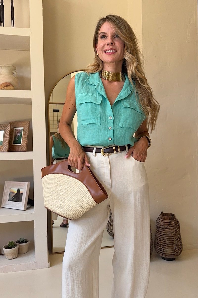 Camisa Turquesa Linen