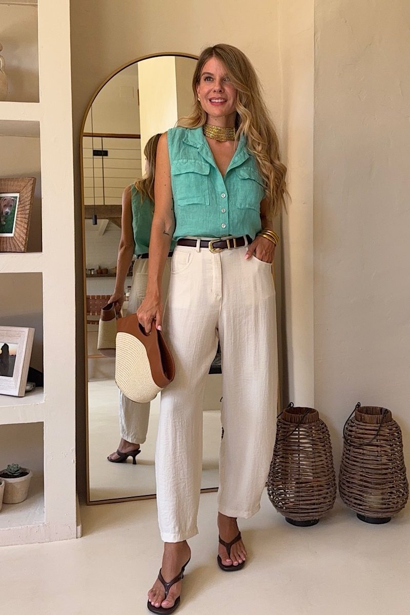 Camisa Turquesa Linen