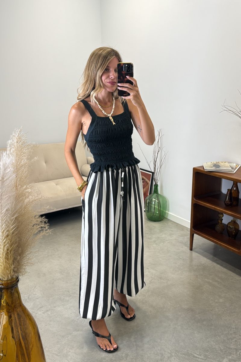 Pantalon Negro Rayas