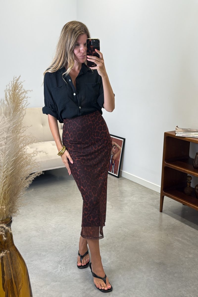 Falda Teja Leopardo