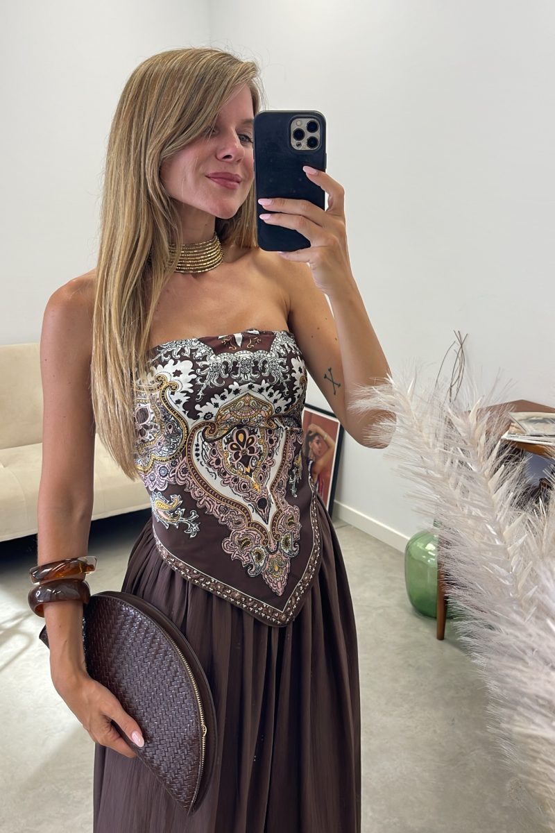 Top Marron Bandana