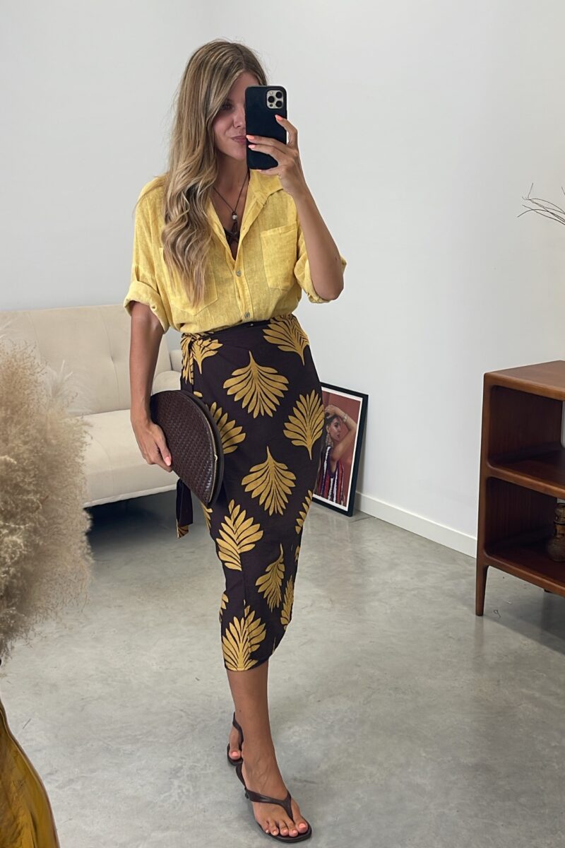 Falda Marron Palmera