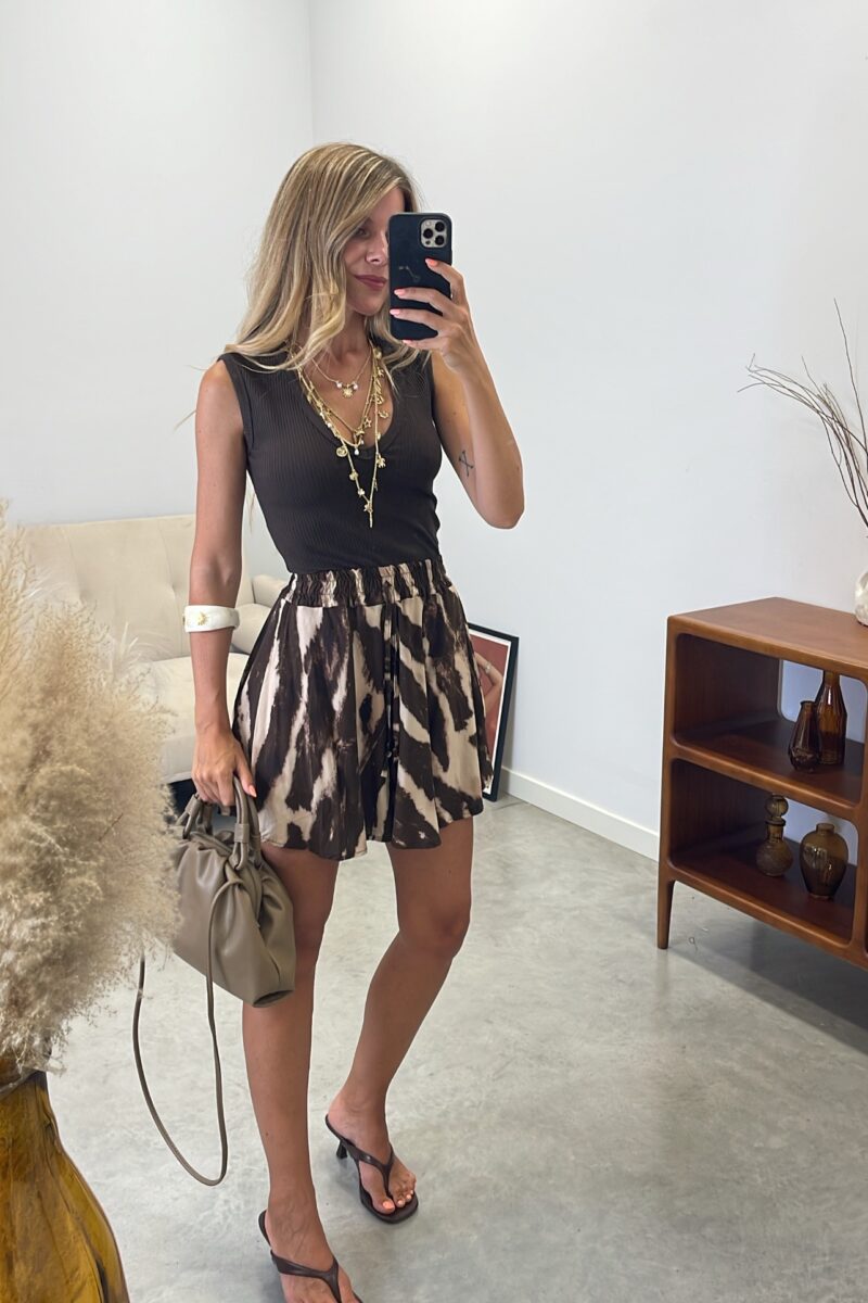 Short Marron Zebra