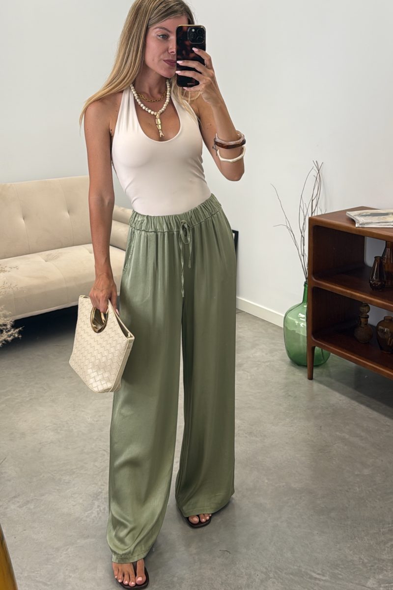 Pantalon Verde Saten