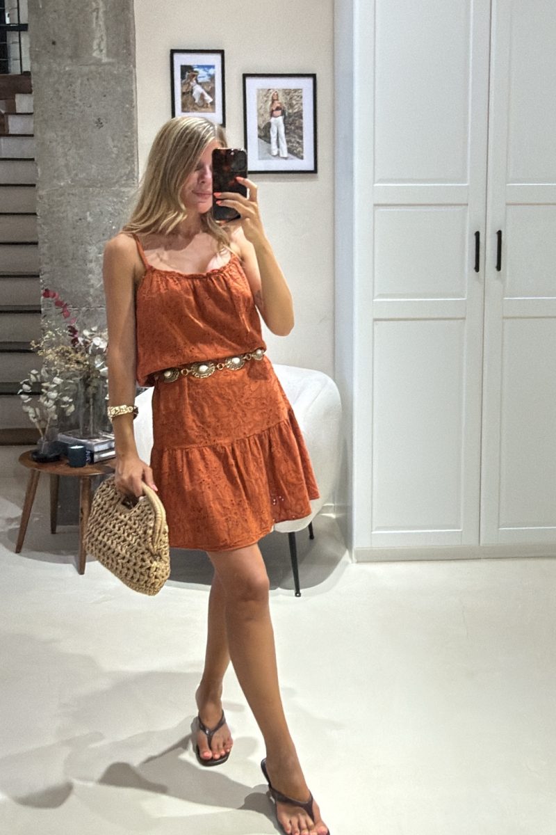 Vestido Teja Troquelado
