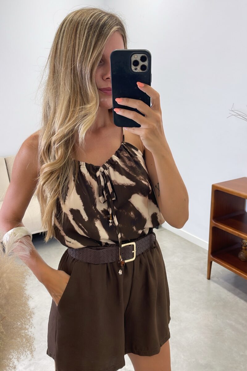Top Marron Zebra