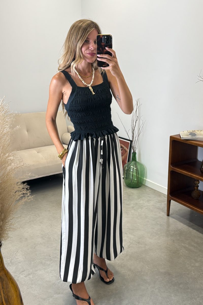 Pantalon Negro Rayas