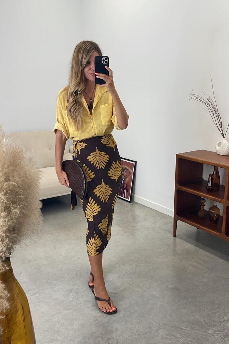 Falda Marron Palmera