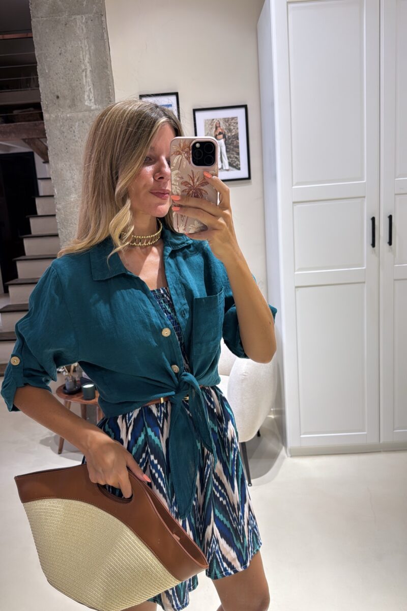 Camisa Turquesa Lino
