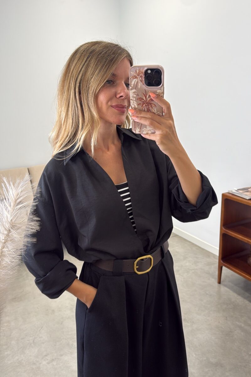 Camisa Con Camiseta Negra