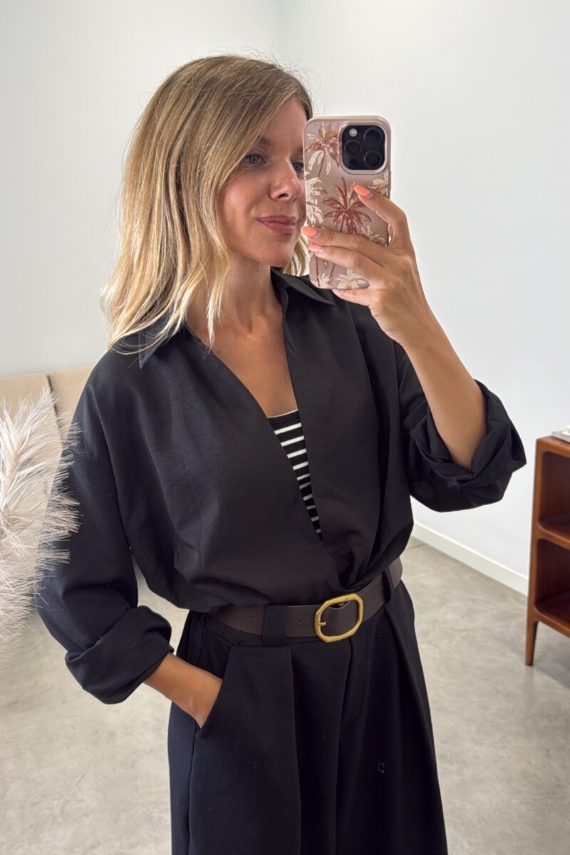 Camisa Con Camiseta Negra