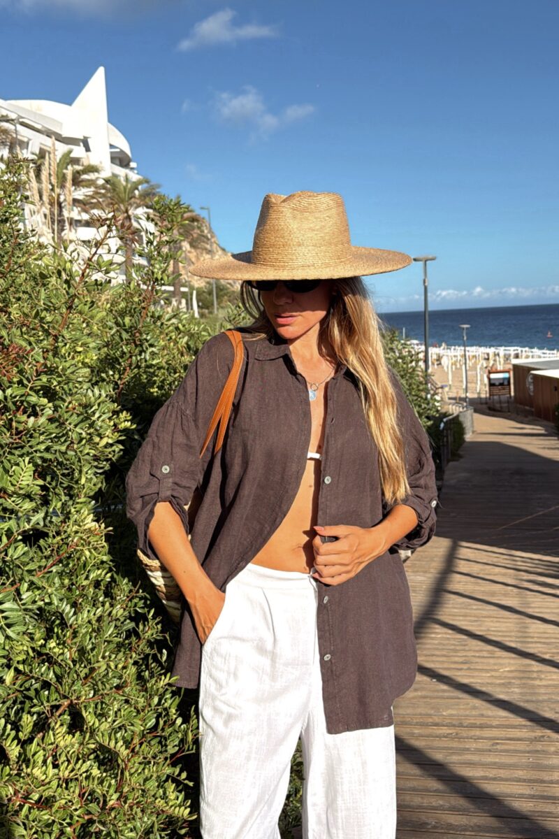 Camisa Chocolate Lino