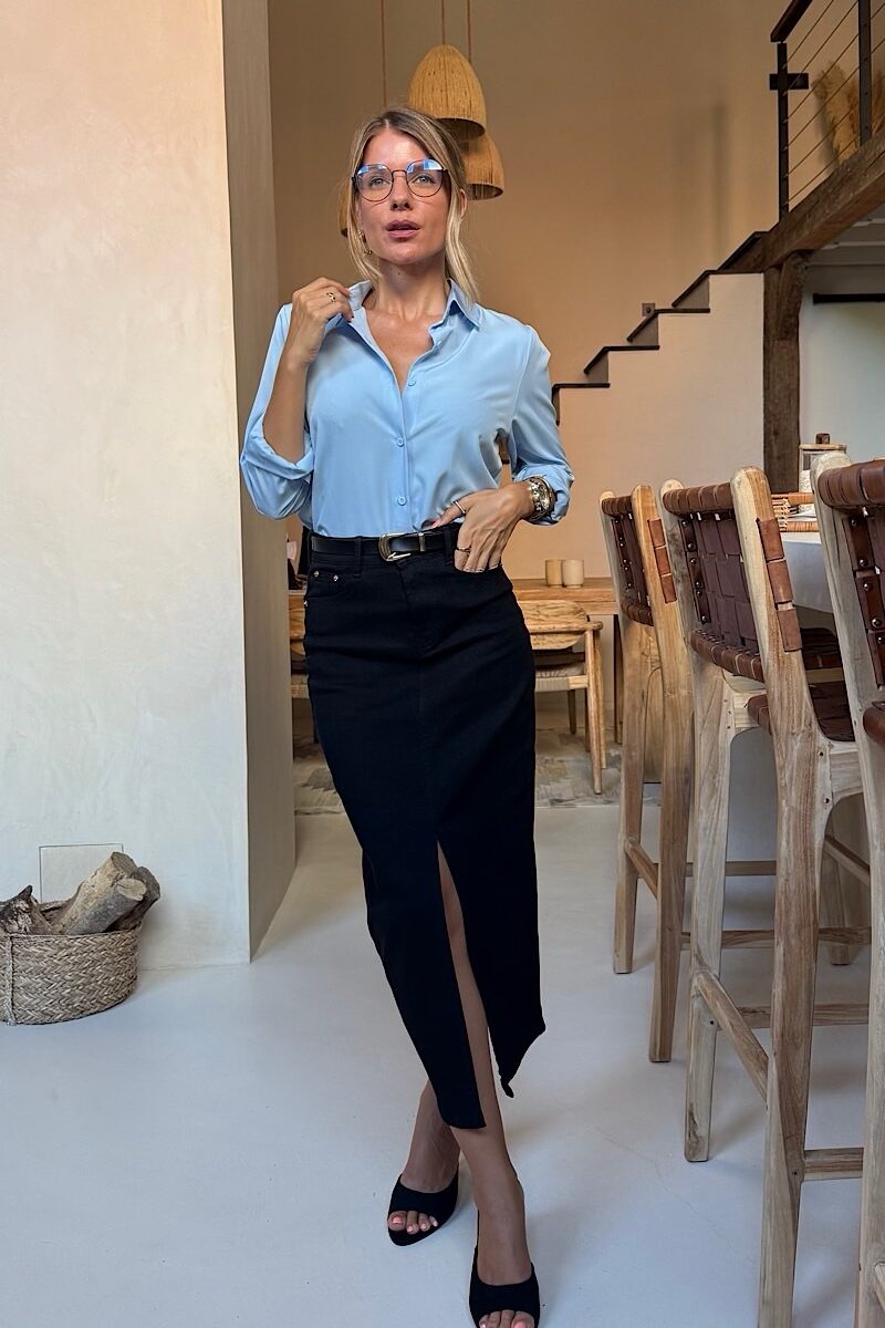 Camisa Celeste Basic
