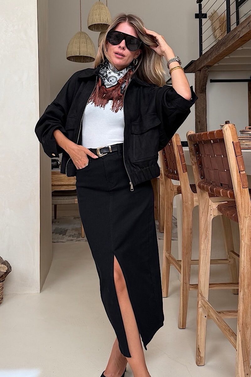 Chaqueta Negra Antelina