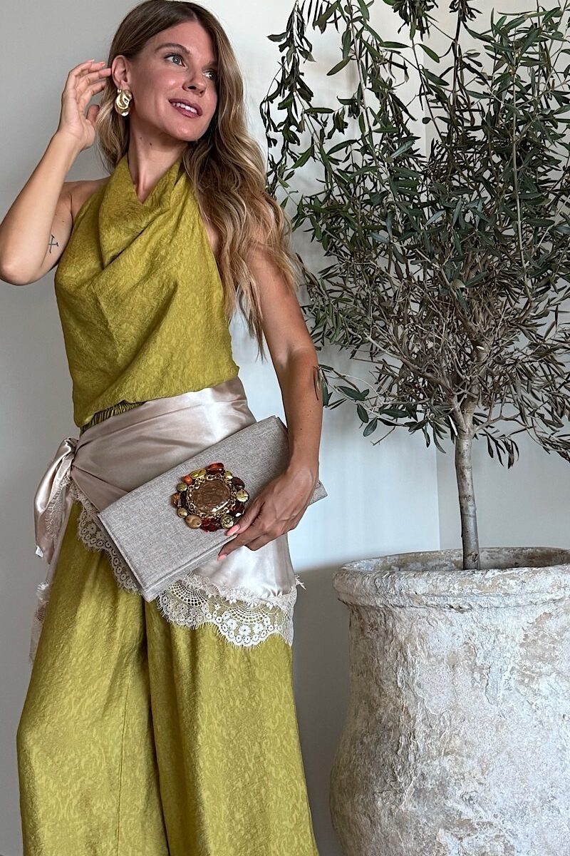 Bolso Beige Pedrería