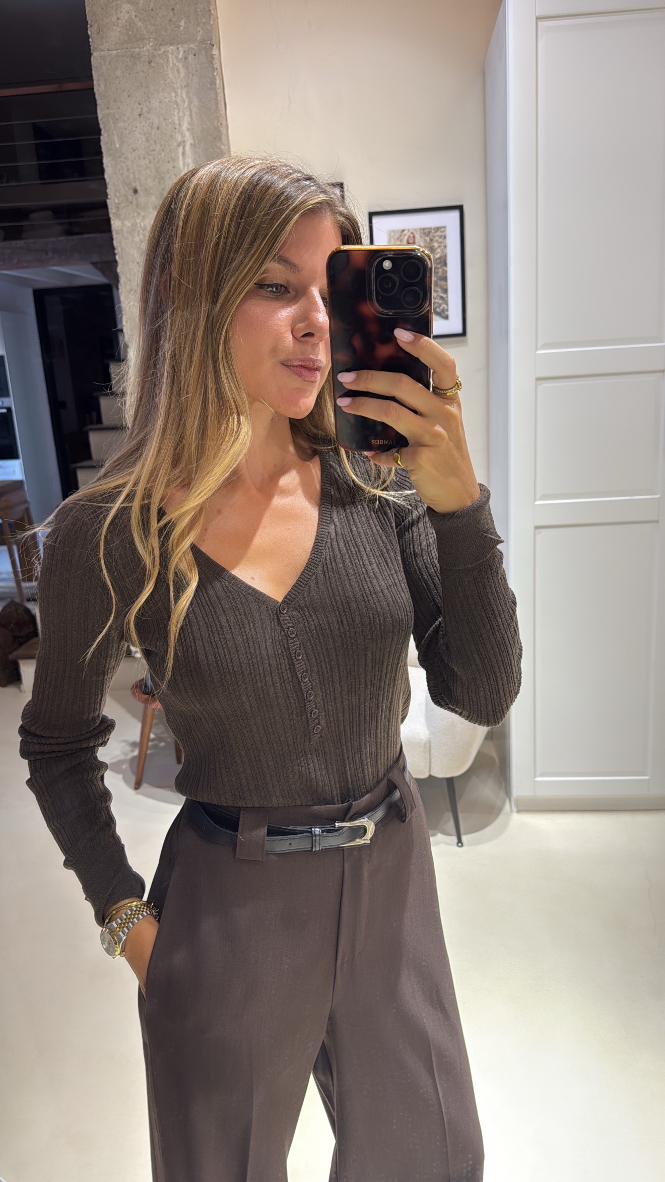 Pantalon Marron Belt - Imagen 3