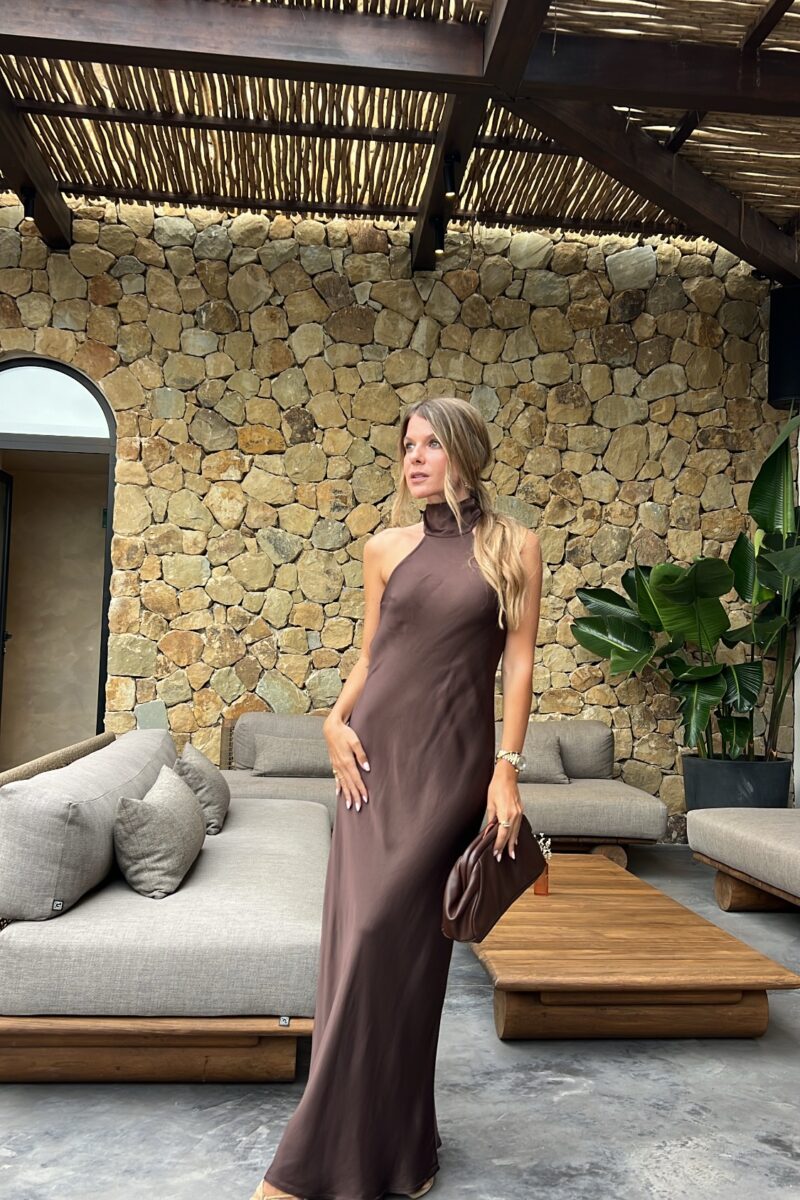 Vestido Satén Chocolat