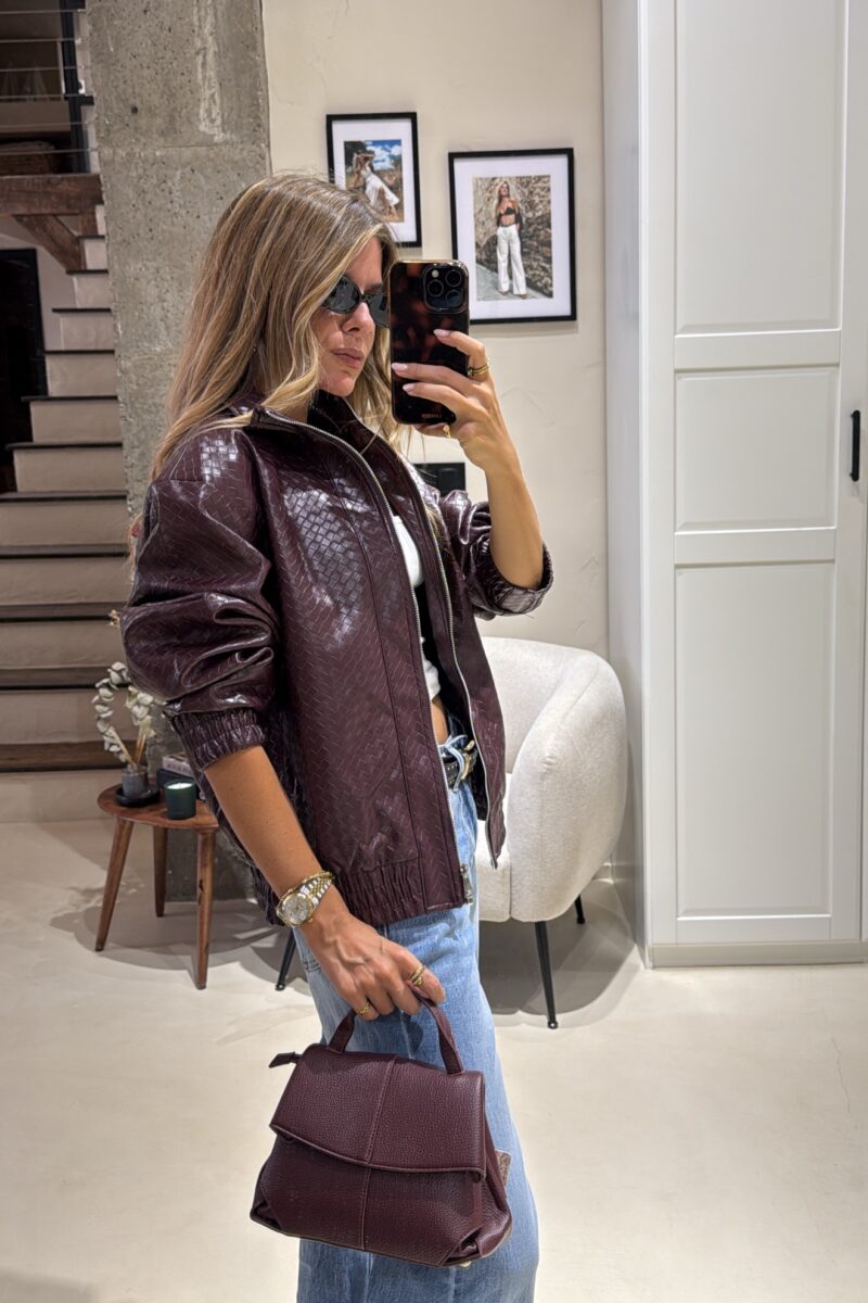 Chaqueta Burdeos Trenzada