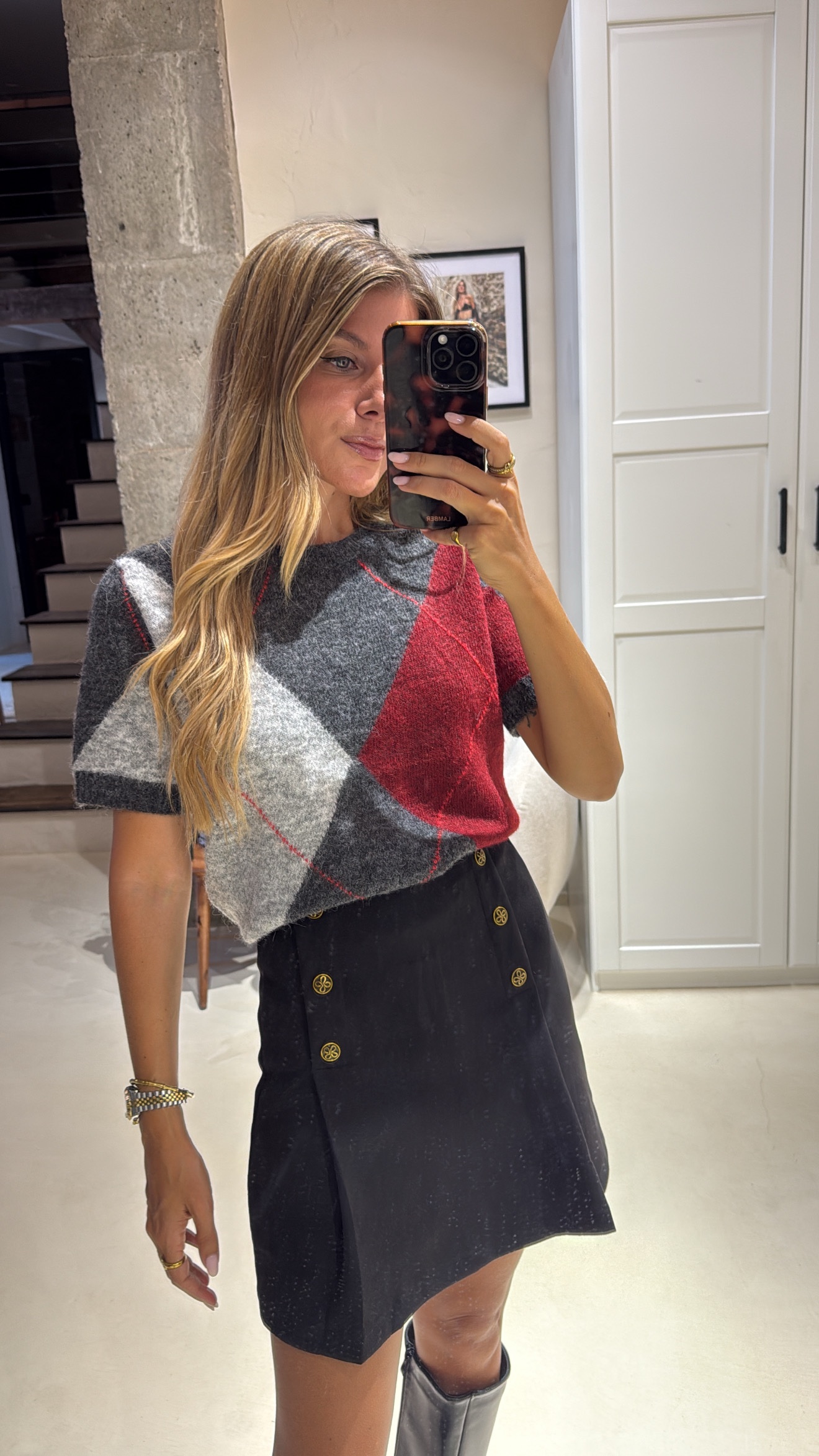 Falda Pantalon Negra Vintage - Imagen 3
