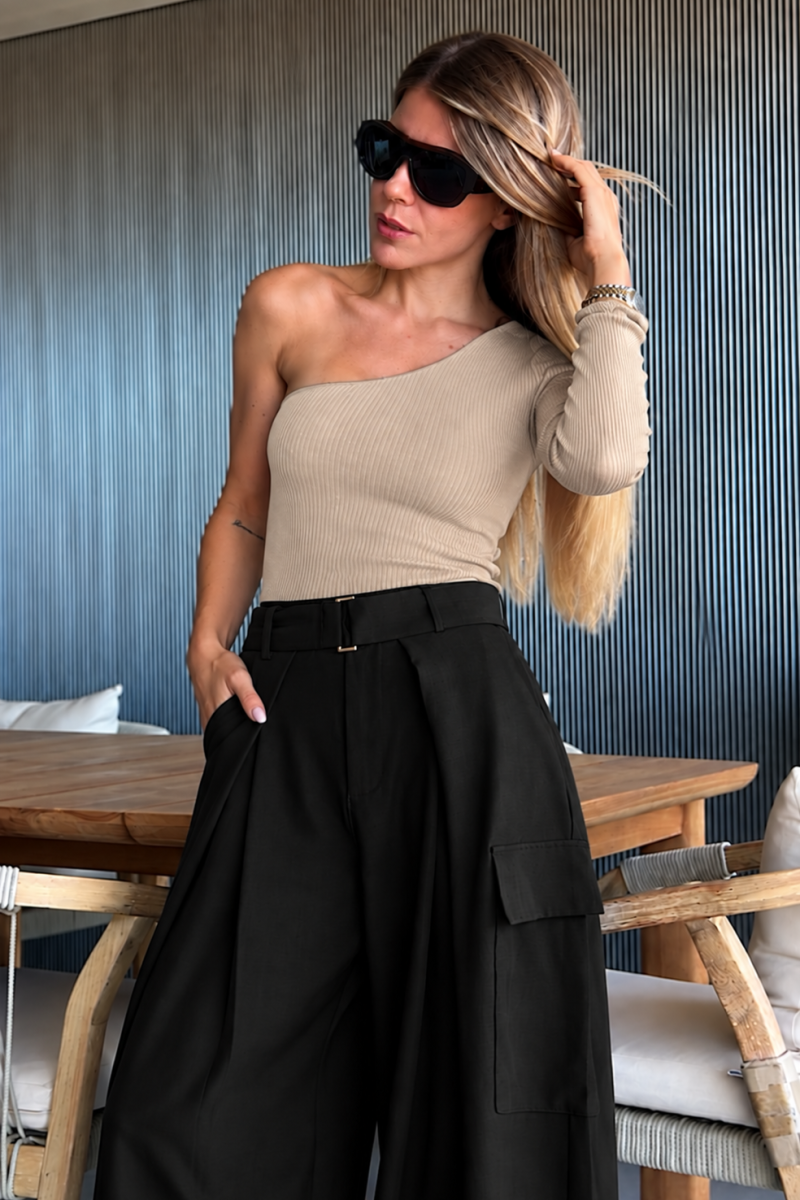 Top Beige Asimetrico