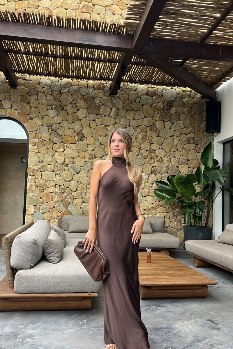 Vestido Satén Chocolat