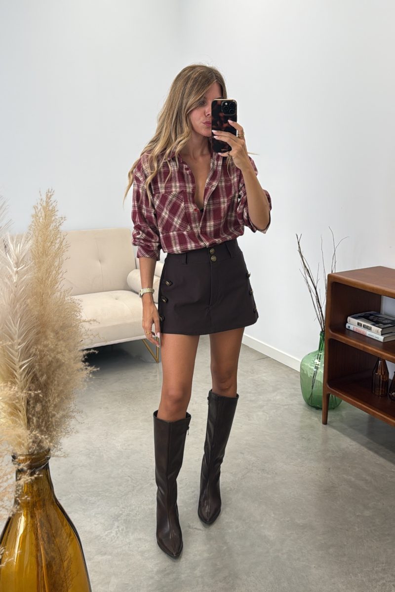 Falda Pantalon Marron Military
