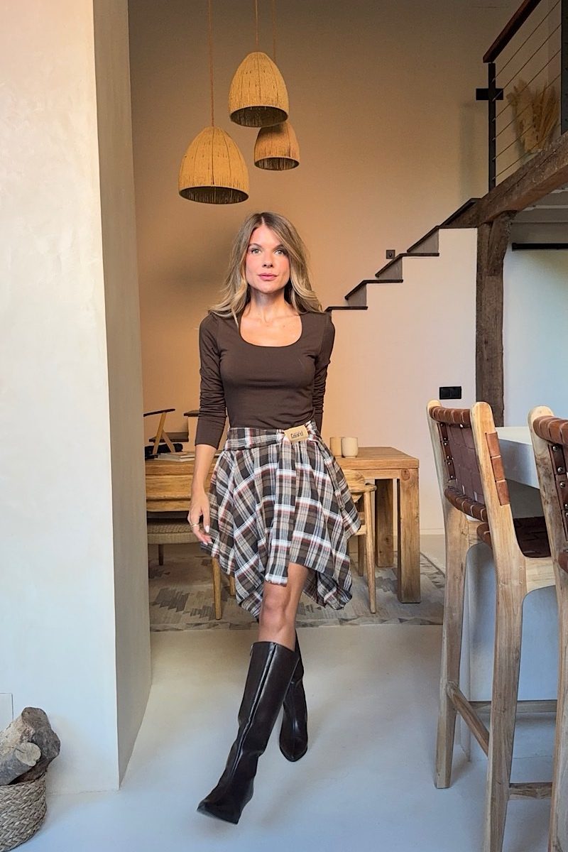 Falda Brown Cuadros