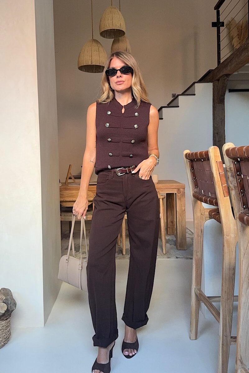 Pantalon Barrel Chocolate ML425