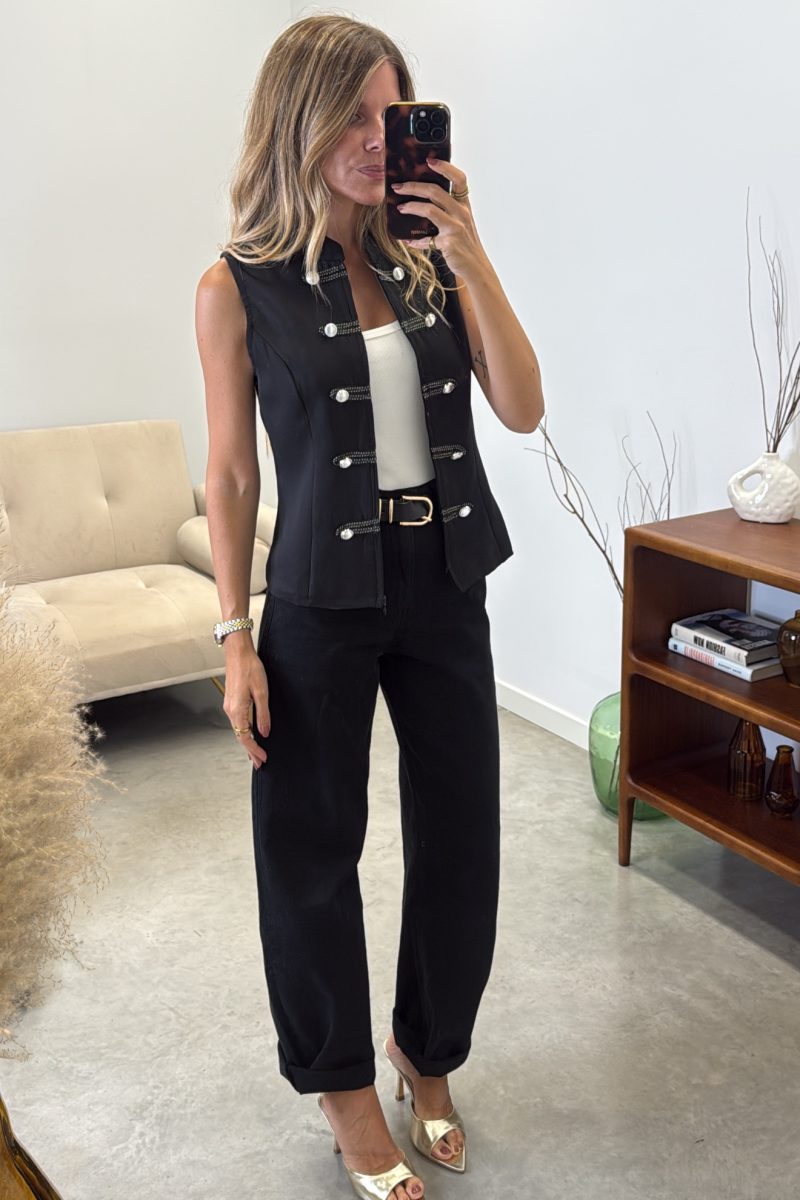 Pantalon Negro Barrel T1002-40