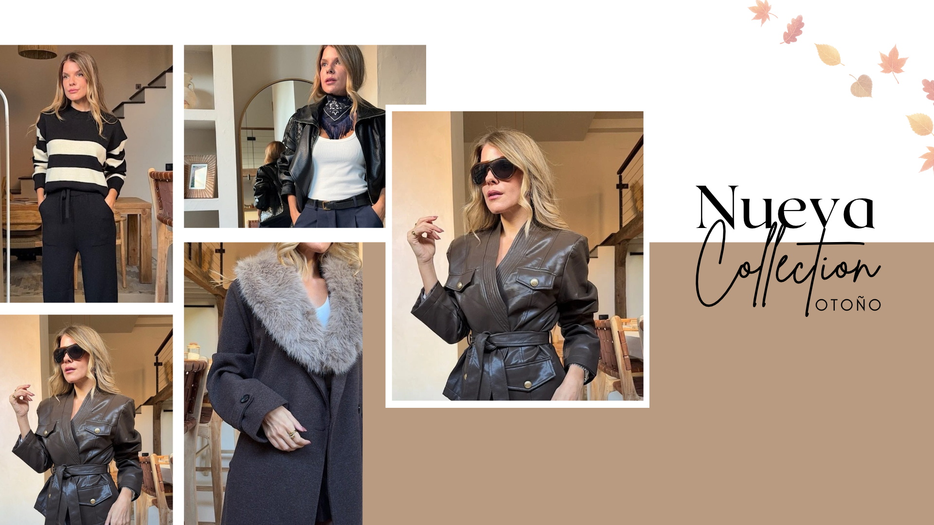 Beige Photo Collage Motivational Inspirational Feminine Personal Desktop Wallpaper(4)