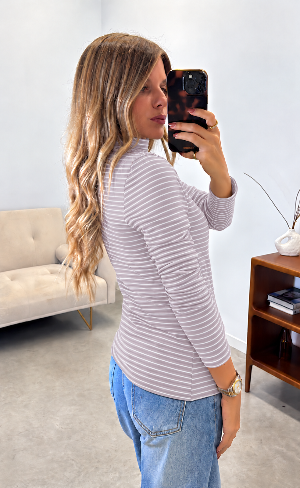 Camiseta Malva Termica Stripes - Imagen 2