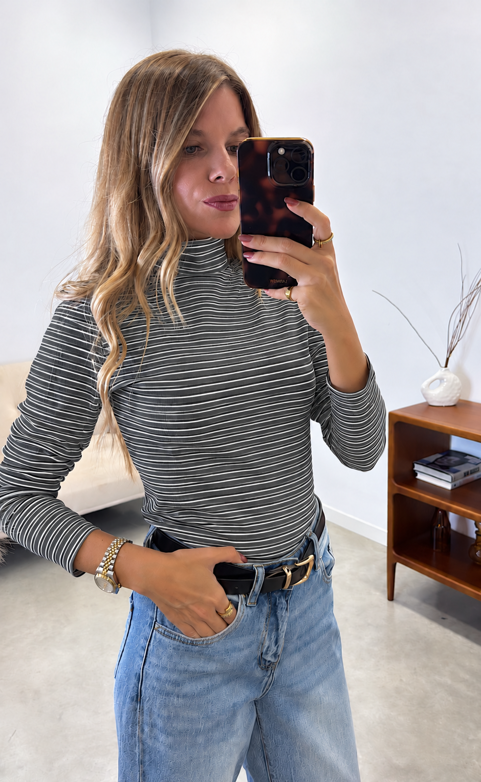 Camiseta Gris Termica Stripes