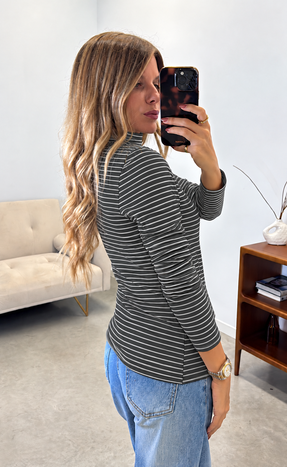 Camiseta Gris Termica Stripes - Imagen 2