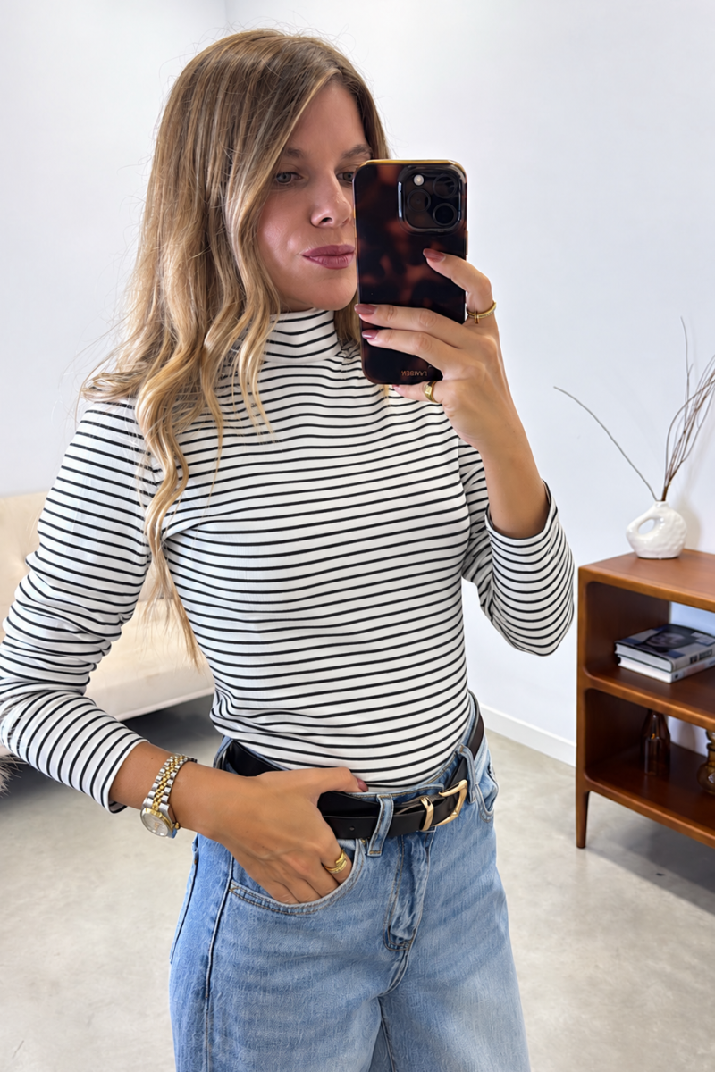 Camiseta Blanca Termica Stripes