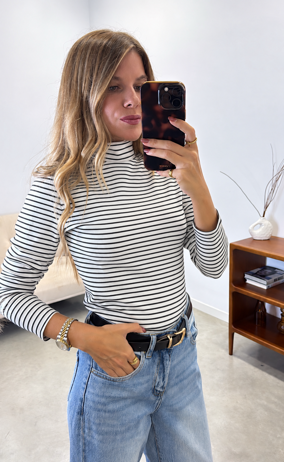 Camiseta Blanca Termica Stripes