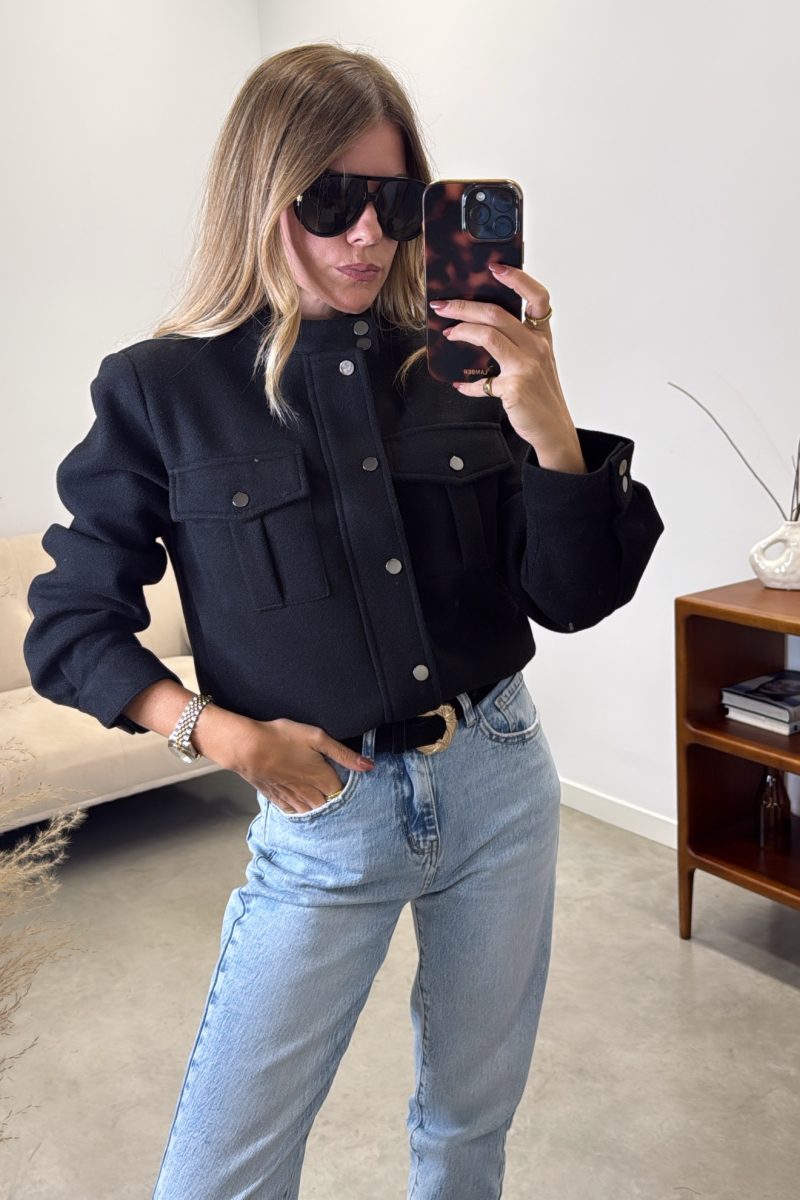 Chaqueta Negra Paño