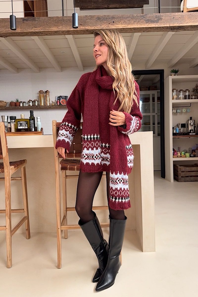 Jersey Burdeos con Fular