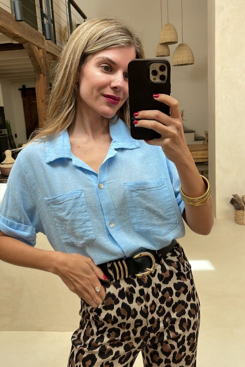 Camisa Celeste Cotton