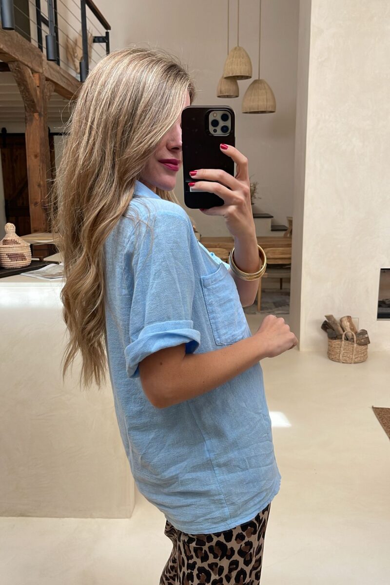Camisa Celeste Cotton